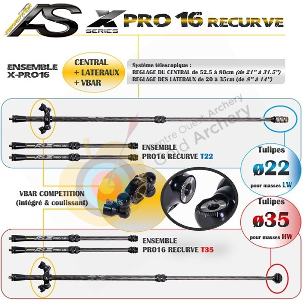 Arc Système ensemble X-PRO16 RECURVE