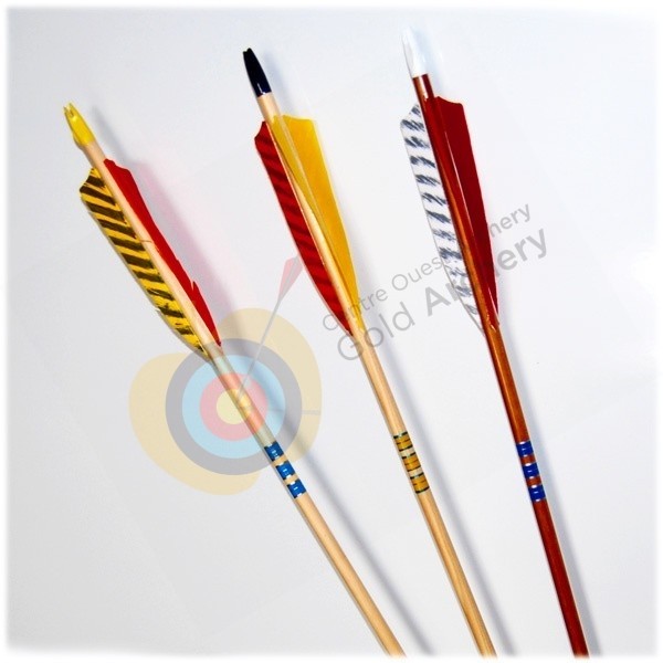 Fleche en bois plumes naturelle